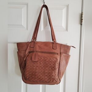 Genuine Leather Woven Handcrafted in India Handbag Shoulder Bag